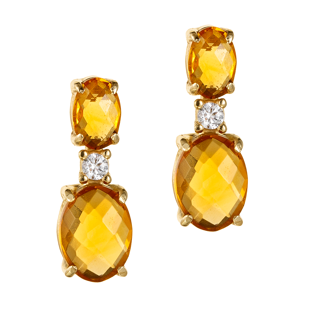 Χρυσά Κρεμαστά με Citrine