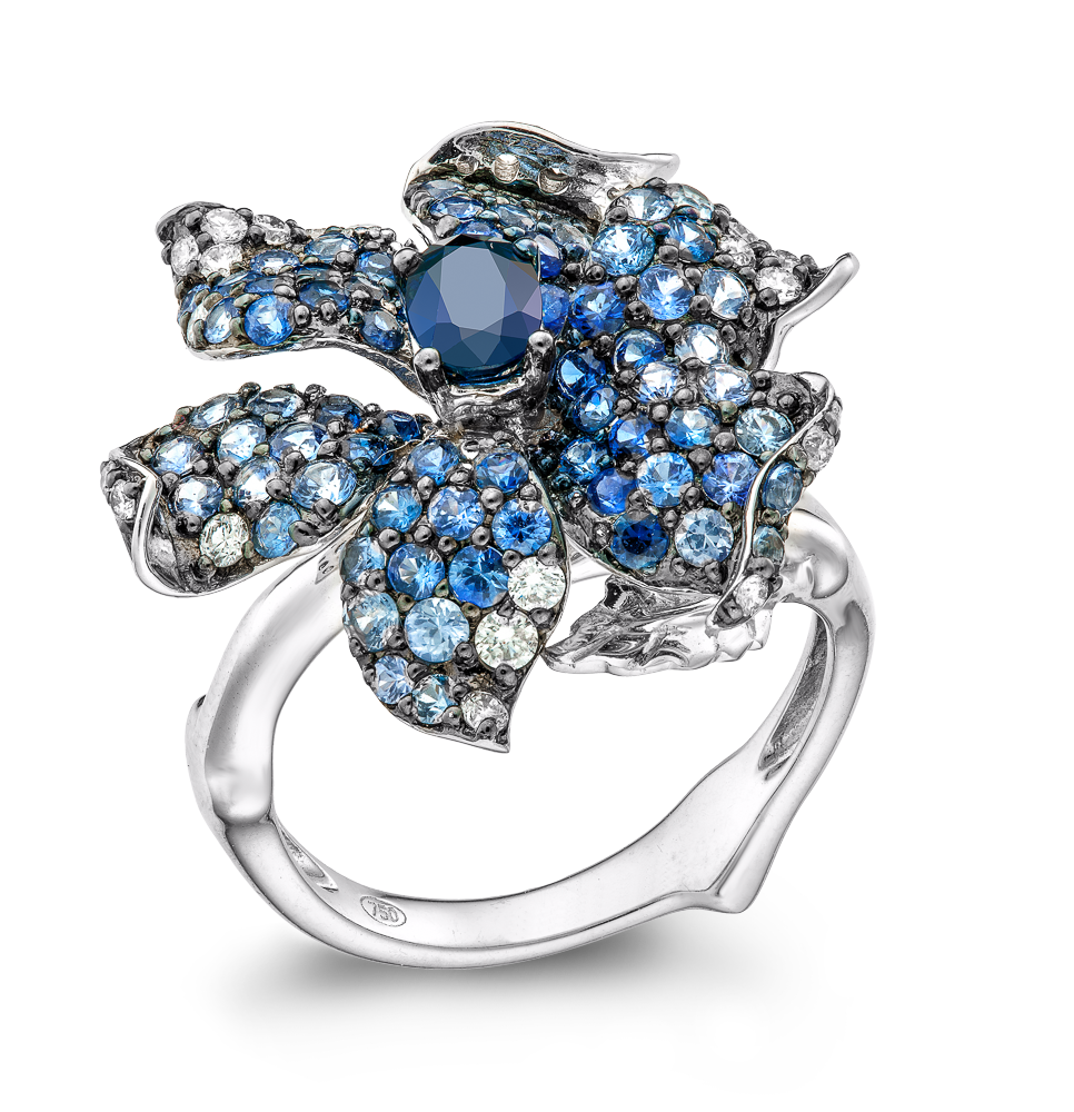 Δαχτυλίδι με Ζαφείρια και Διαμάντια