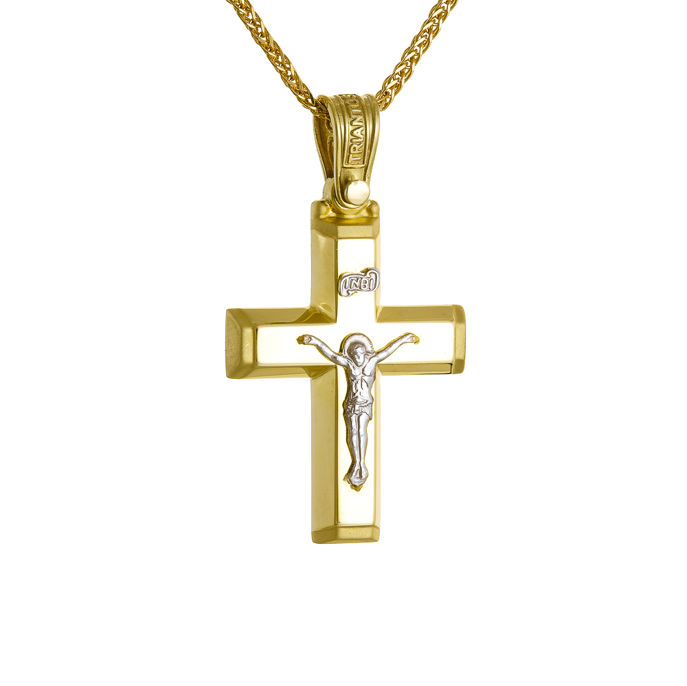 Ανδρικός Σταυρός 14 Καρατίων με Εσταυρωμένο 