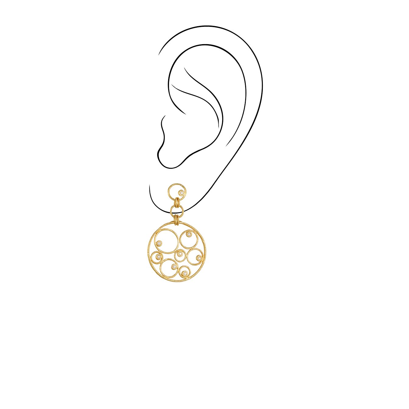 Χρυσά Χειροποίητα Σκουλαρίκια με Διαμάντια