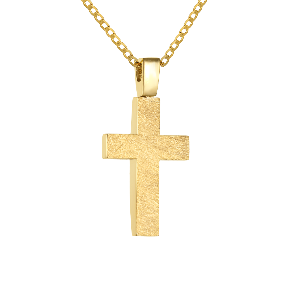 Χρυσός Ανδρικός Σταυρός 14 Καρατίων 