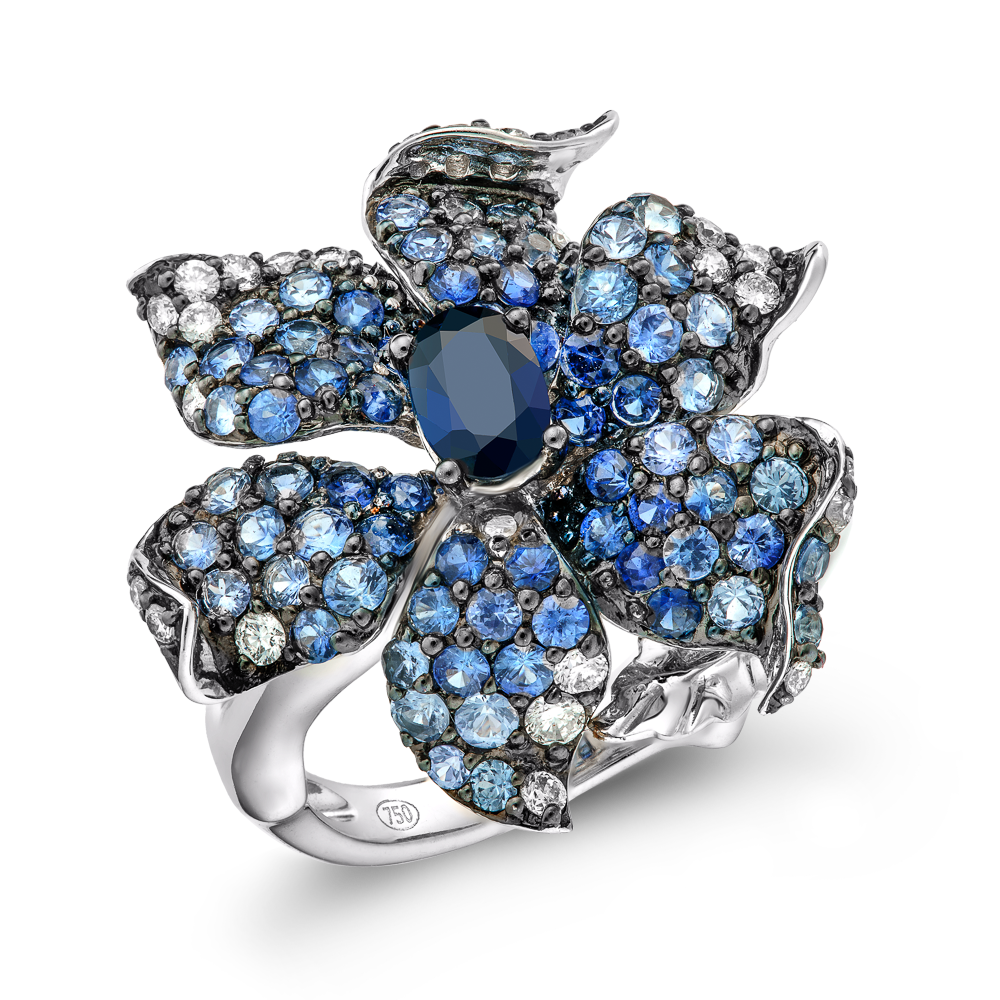 Δαχτυλίδι με Ζαφείρια και Διαμάντια