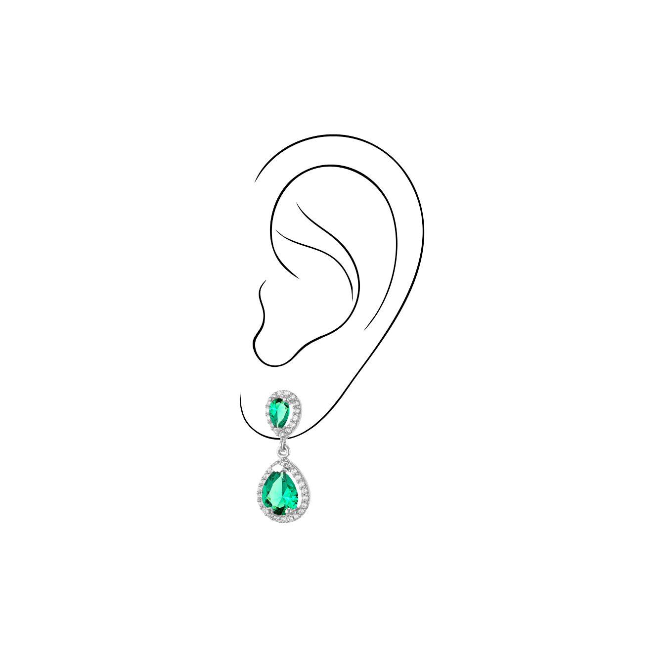 Διπλή Κρεμαστή Ροζέτα με Δάκρυ