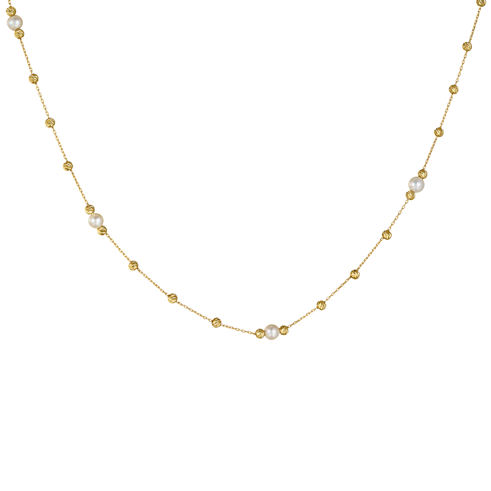 Κολιέ Αλυσιδωτό με Μαργαριτάρια