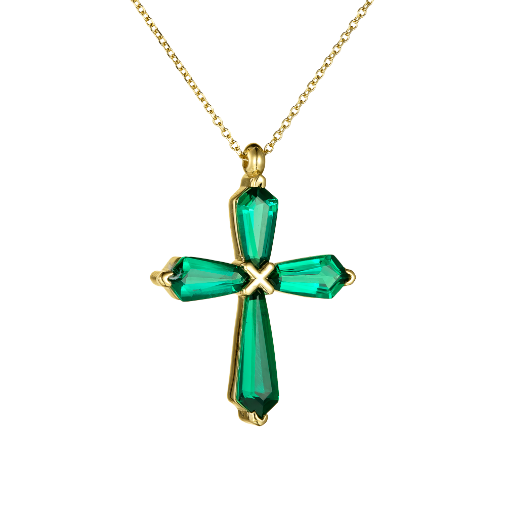 Σταυρός με Σμαράγδια και Αλυσίδα