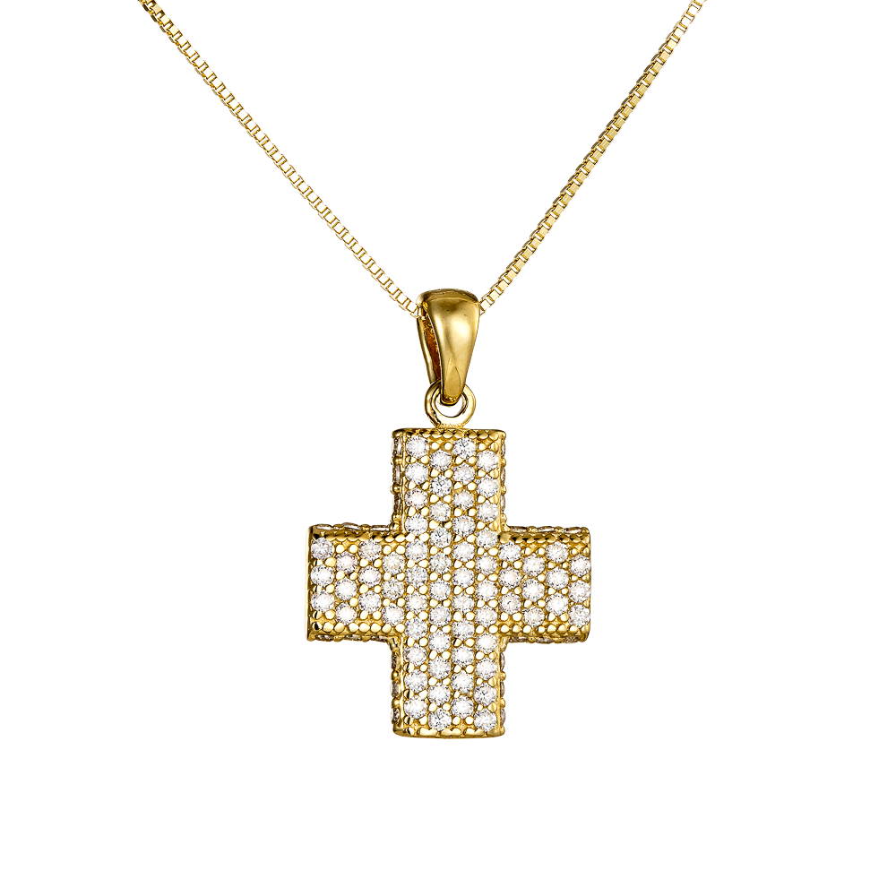 Γυναικείος Σταυρός με Λευκά Ζαφείρια