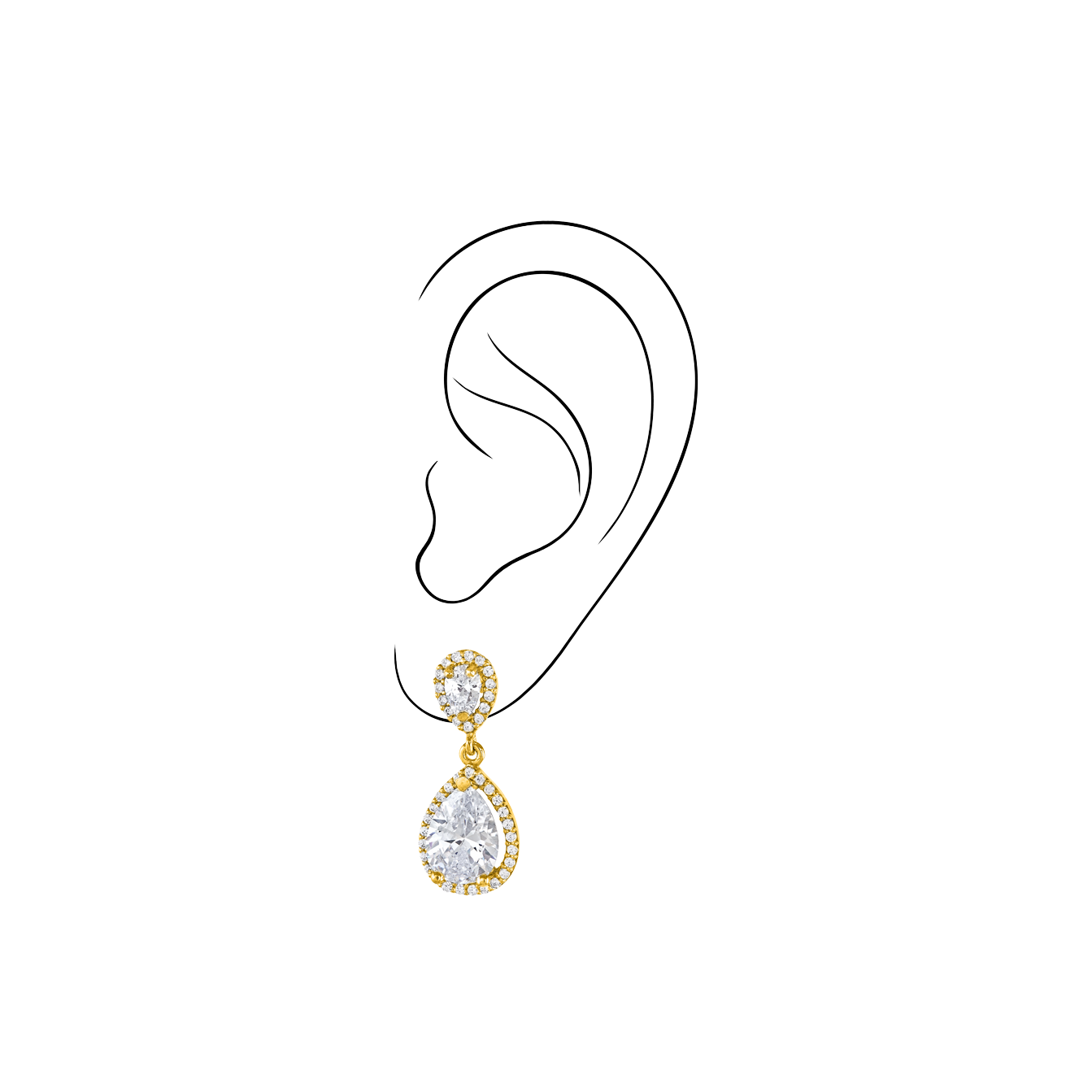 Διπλή Κρεμαστή Ροζέτα με Δάκρυ