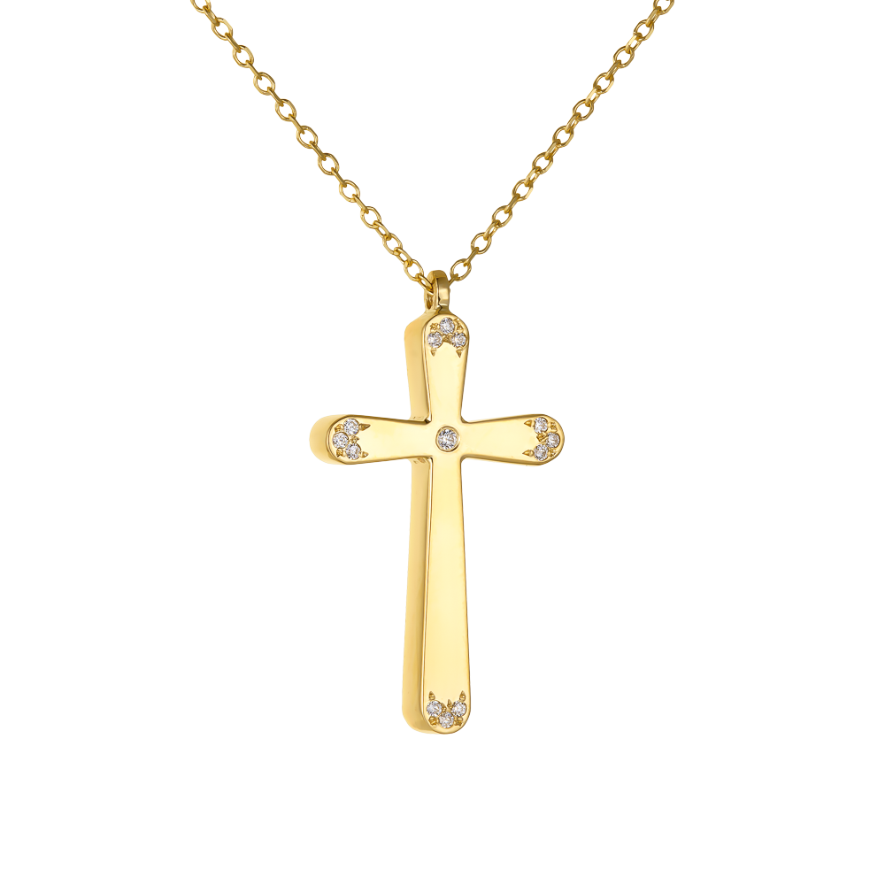 Χρυσός Σταυρός με Αλυσίδα