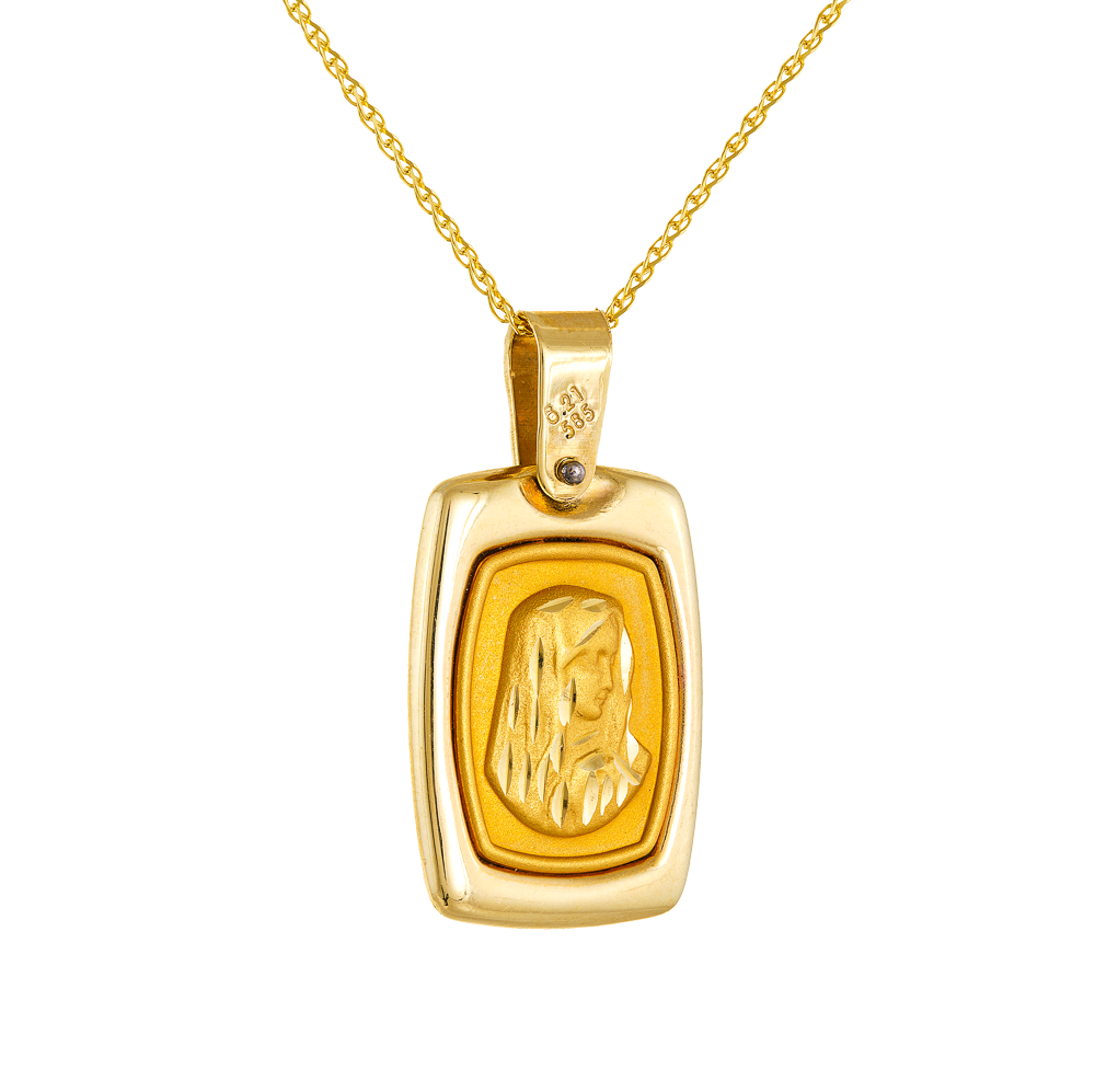 Μενταγιόν Διπλής Όψεως Παναγία με Ζώδια