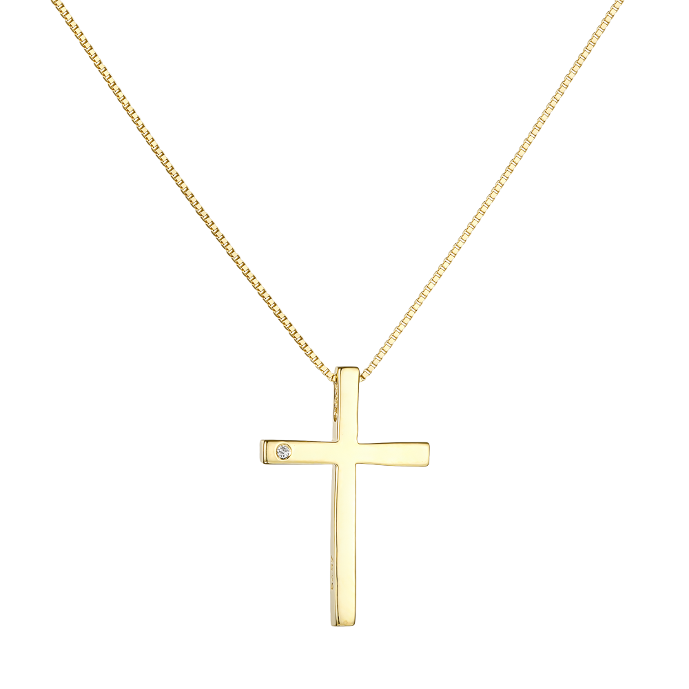 Σταυρός με Διαμάντι και Αλυσίδα