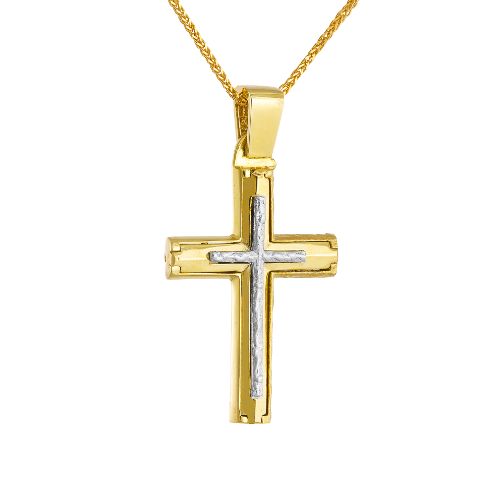 Σταυρός Διπλής Όψεως 14 Καρατίων 