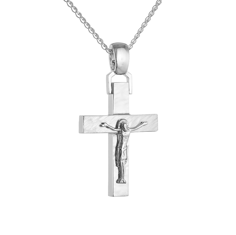 Λευκόχρυσος Σταυρός με Εσταυρωμένο 