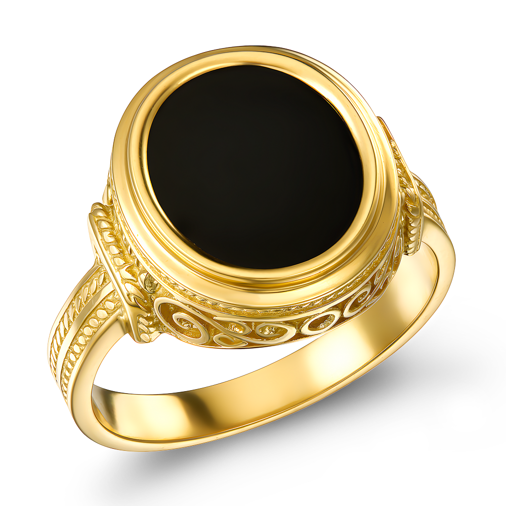 Ανδρικό Δαχτυλίδι με Μαύρο Όνυχα