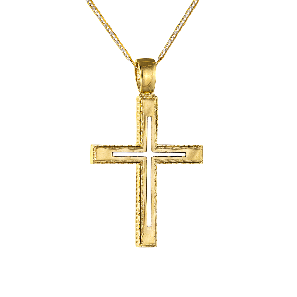 Σταυρός Διπλής Όψεως 14 Καρατίων 