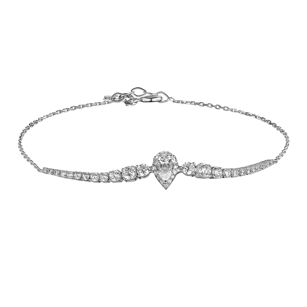 Λευκόχρυσο Βραχιόλι με Ροζέτα 