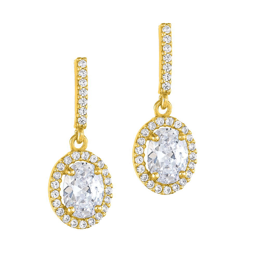 Κρεμαστά με Oval Cut Ροζέτα 