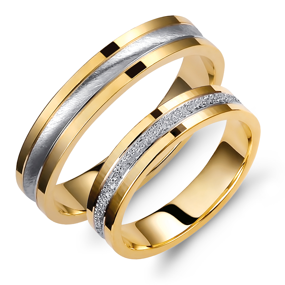 Δίχρωμες Βέρες Γάμου 14 Καρατίων