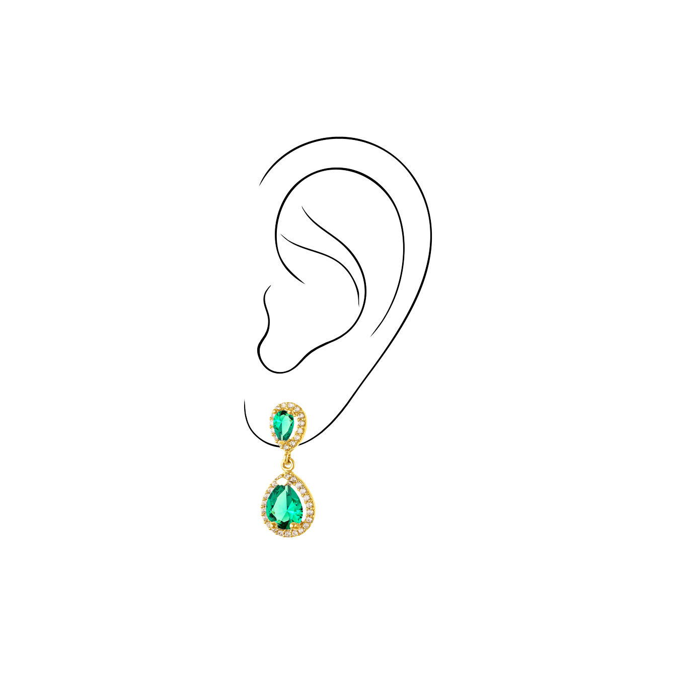 Διπλή Κρεμαστή Ροζέτα με Δάκρυ