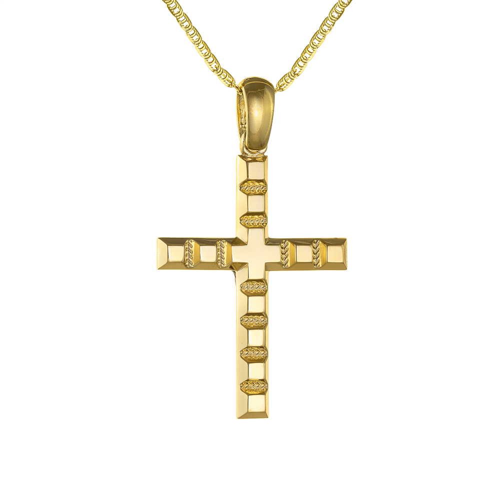 Σταυρός Διπλής Όψεως 14 Καρατίων 