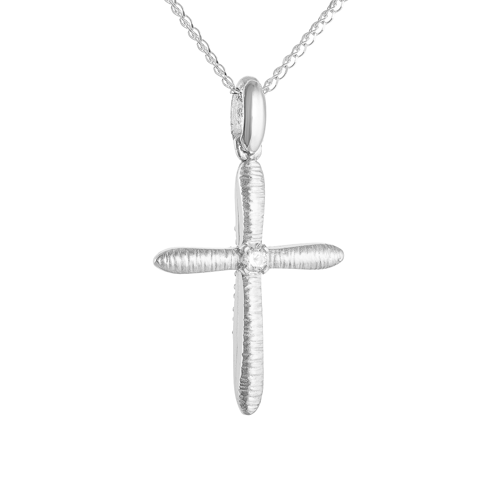 Γυναικείος Λευκόχρυσος Σταυρός 