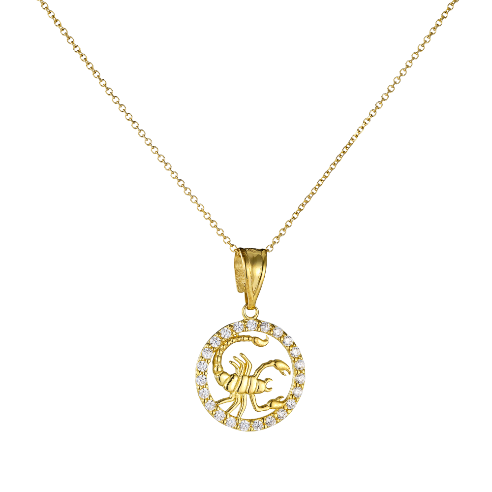 Ζώδιο Μενταγιόν Σκορπιός 9 Καρατίων