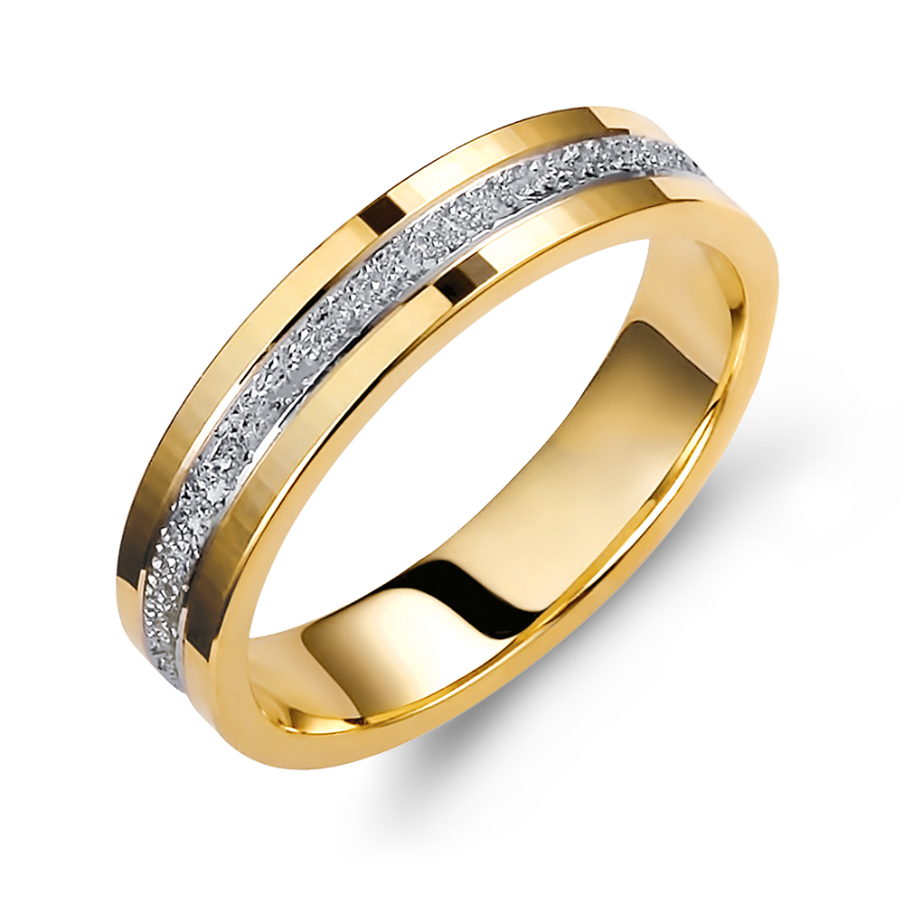 Δίχρωμη Βέρα Γάμου 14 Καρατίων