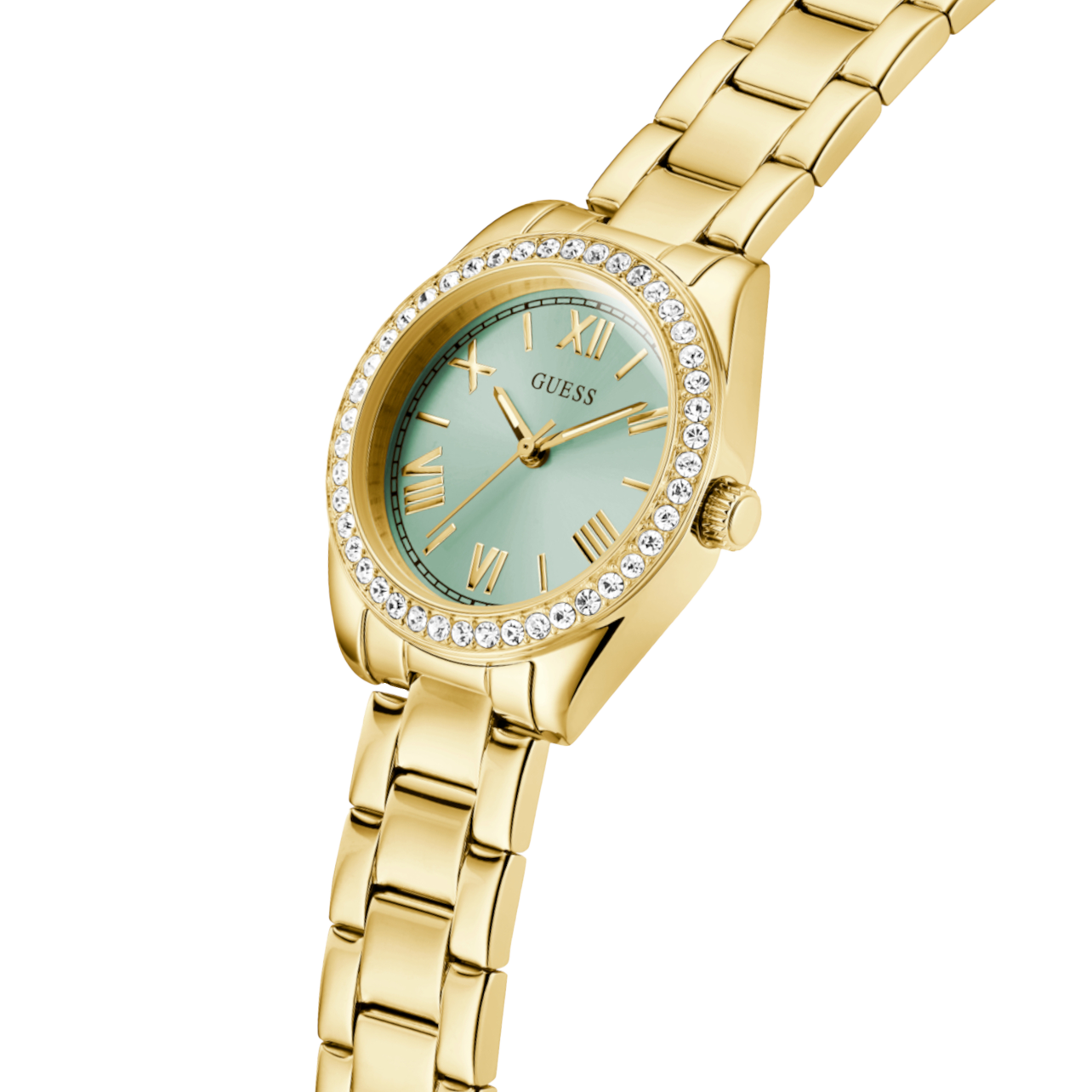 Γυναικείο Ρολόι GUESS MINI LUNA GREEN GOLD