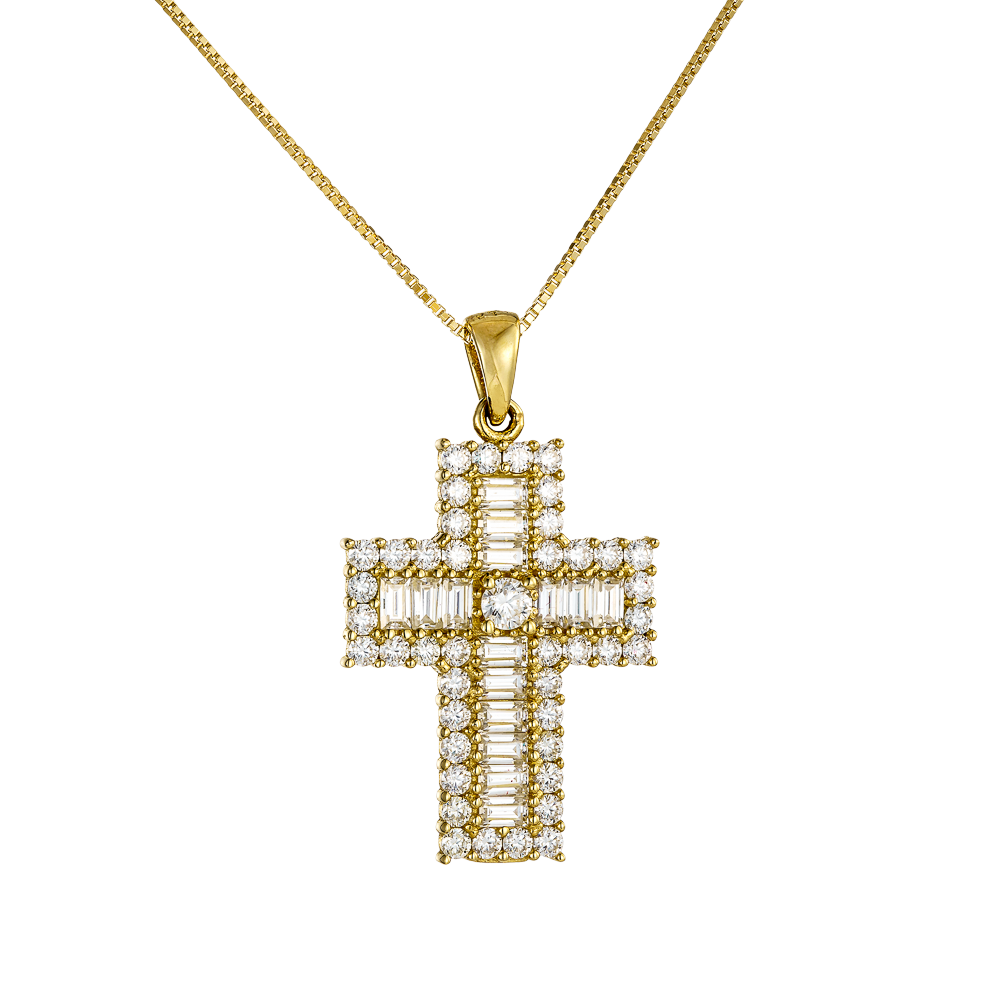 Γυναικείος Σταυρός με Λευκά Ζαφείρια