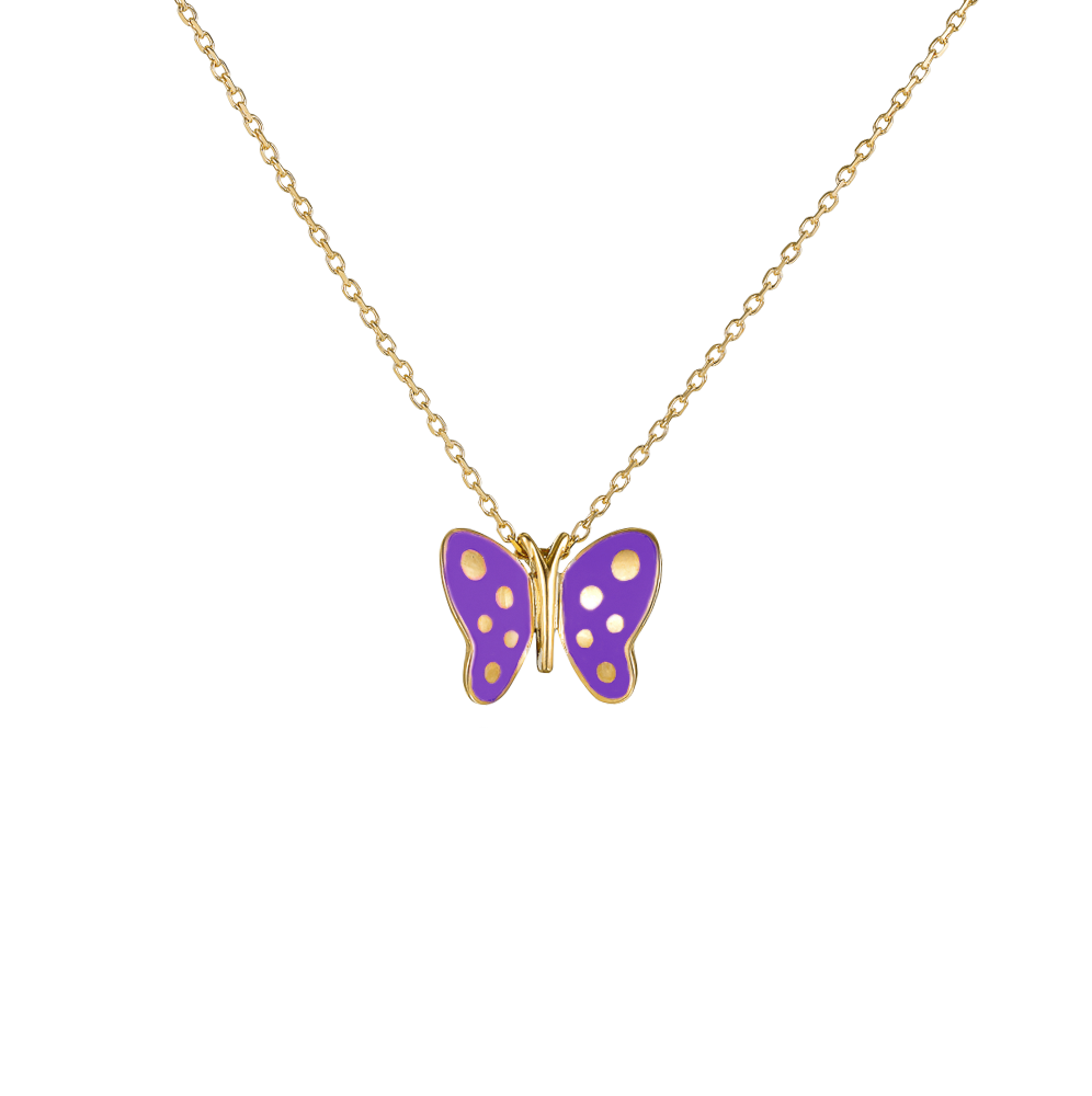 Παιδικό Κολιέ Μωβ Πεταλούδα