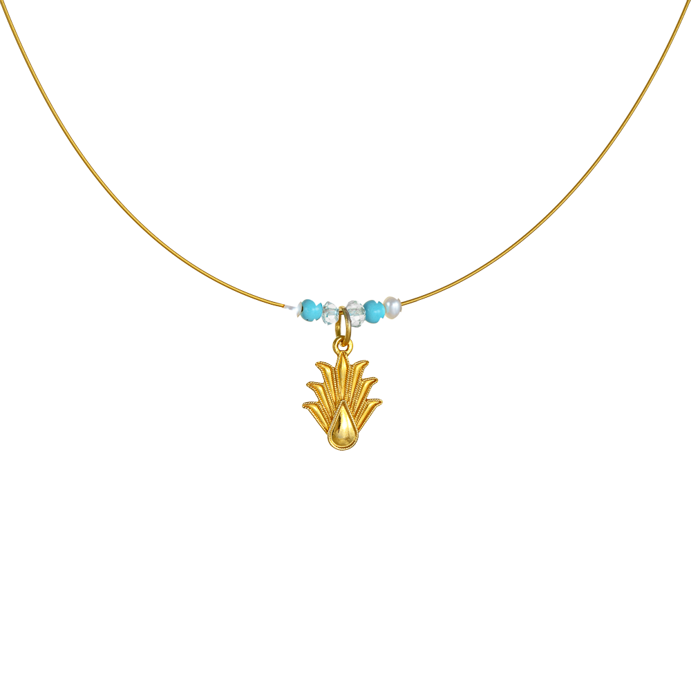 Κολιέ με Aquamarine και Μαργαριτάρια