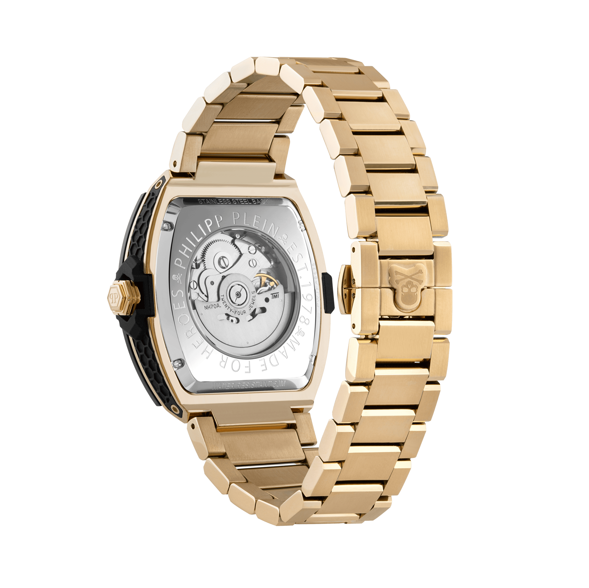 PHILIPP PLEIN THE SKELETON AUTOMATIC BLACK AND GOLD